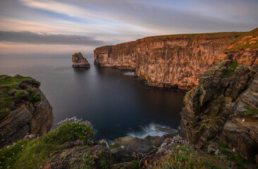 Sunset at The Standard, Sea Stack at Costa Head, Orkney, Scotland 