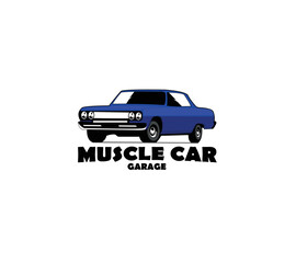 Naklejka premium american muscle car illustration vector isolated