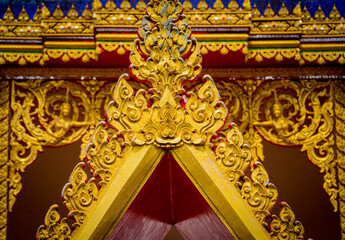 Fototapeta premium Details and fragments of old traditional buddhist temple in Thailand