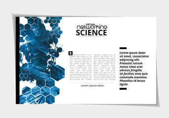 Abstract technology presentation slide templates, vector