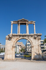 Fototapeta na wymiar The Arch of Hadrian, most commonly known in Greek as Hadrian's Gate