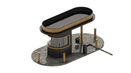 security road street 3d rendering