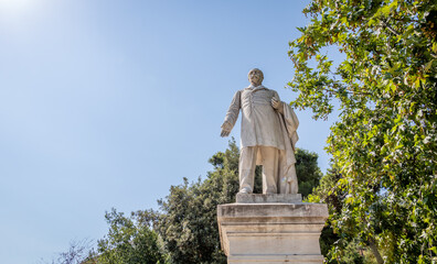 A statue of a businessman and philanthropist, one of the great national benefactors of Greece which donated funds for the refurbishment for the Panathenaic Satium