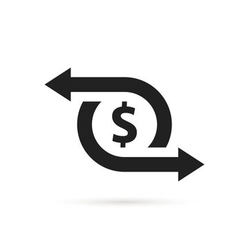 black easy cash flow icon with dollar symbol