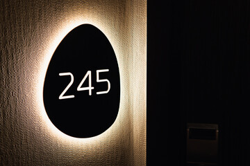 245 Room number in hotel
