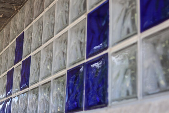 Glass block windows of a building