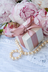 Fresh peonies flowers