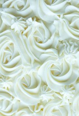 Fototapeta Fondo con detalle y textura de pastel de crema con formas florales obraz