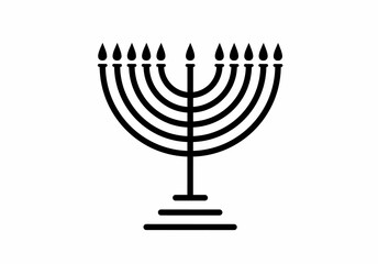 menorah icon isolated on white background