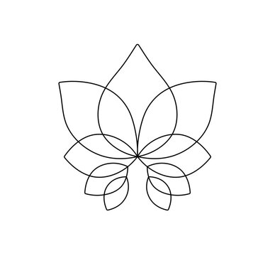 recommend clip art: Vector isolated Om symbol Lotus flower tattoo. Neat lotus line symbol