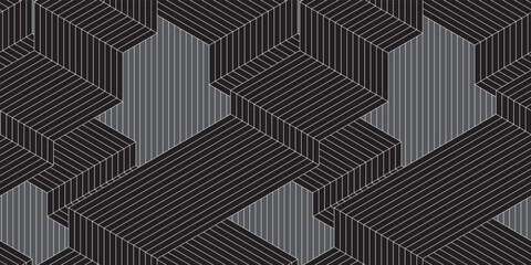 Geometric lines background. Seamless pattern.Vector. 幾何学ラインパターン　背景素材
 - obrazy, fototapety, plakaty