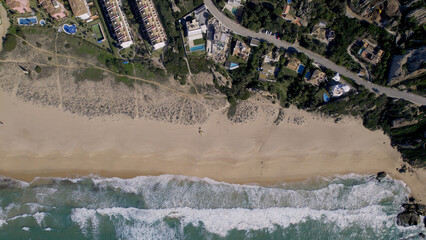 4K aerial views - Coast of Cadiz - Beautiful aerial views of n the beach taken with a drone of the wonderful coastal towns of Cadiz