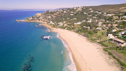 4K aerial views - Coast of Cadiz - Beautiful aerial views of n the beach taken with a drone of the wonderful coastal towns of Cadiz