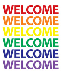 the inscription welcome colors lgbt white background - 520367259