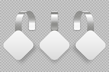 Blank supermarket promotional wobblers. Realistic vector wobbler template for shelf advertising. Sale or discount label. Special offer price tag.