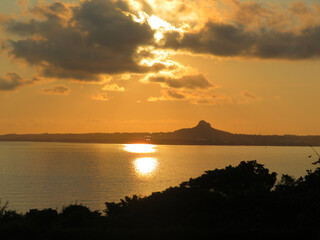 sunset over the river