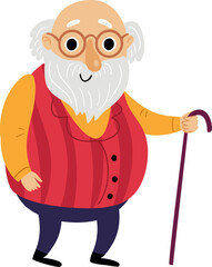 Grandfather. Illustration. The figure of a person on a white background