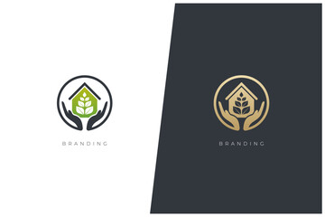 Green House Nature And Environment Vector Logo Concept Design