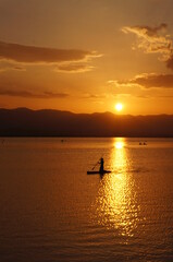 Fototapeta premium sunset on the lake