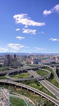 Aerial photography of Xing'an South Road Overpass in Hohhot, Inner Mongolia, China