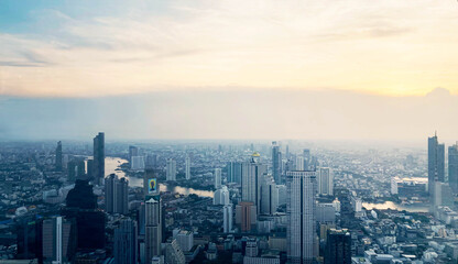 Bangkok skyline at sunset