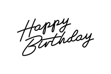 Happy Birthday hand drawn black lettering