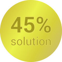 45% solution. Vector illustration isolated on white.