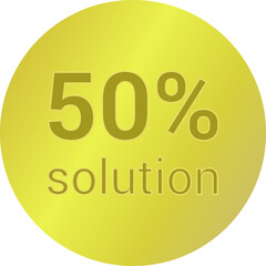 50% solution. Vector illustration isolated on white.