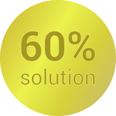 60% solution. Vector illustration isolated on white.