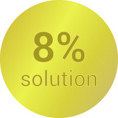 8% solution. Vector illustration isolated on white.