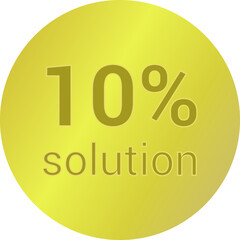 10% solution. Vector illustration isolated on white.