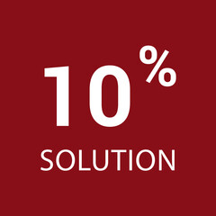 10% solution. Vector illustration isolated on white.