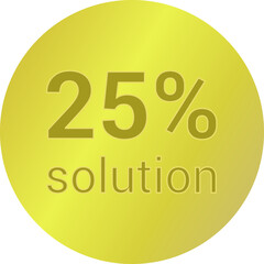 25% solution. Vector illustration isolated on white.