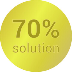 70% solution. Vector illustration isolated on white.