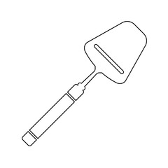 Norwegian Cheese Slicer Cutter Black and White Outlined Vector Icon