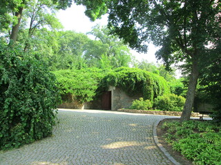 A beautiful stone path in the park