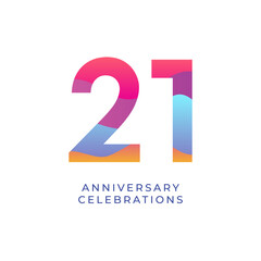 21 year anniversary design template. vector template illustration