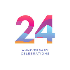 24 year anniversary design template. vector template illustration