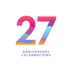 27 year anniversary design template. vector template illustration