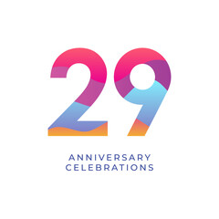29 year anniversary design template. vector template illustration