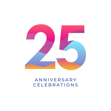 25 year anniversary design template. vector template illustration