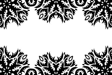 Vector art with abstract black thorned border