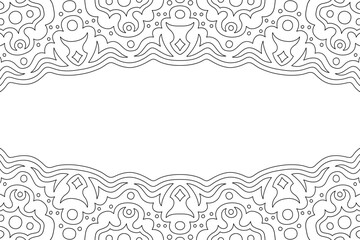 Vector art for coloring book with linear border