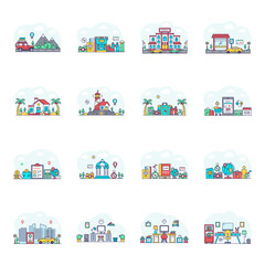 Pack of Trip and Tour Flat Illustrations 