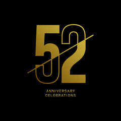 52 year anniversary design template. vector template illustration