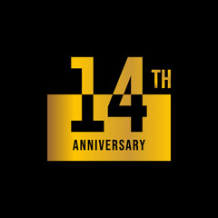 14 year anniversary design template. vector template illustration