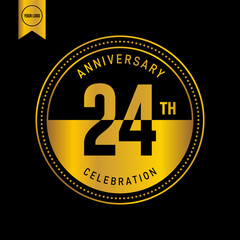 24 year anniversary design template. vector template illustration