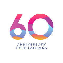 60 year anniversary design template. vector template illustration