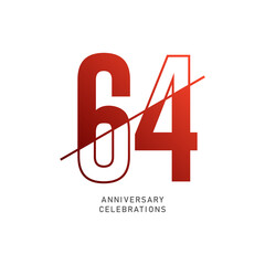 64 year anniversary design template. vector template illustration