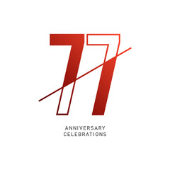 77 year anniversary design template. vector template illustration